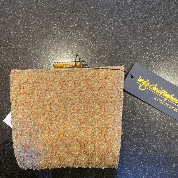 Formal Beaded Clutch by Inge Christopher evening bag BNWT rhinestone clasp - Picture 2 of 6